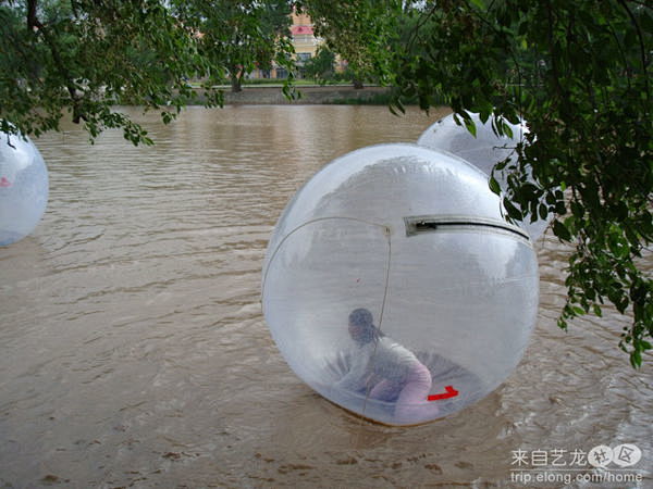 水上太空球登陆内蒙古扎兰屯市吊桥公园多图微冷lmb旅游攻略