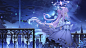 Anime 3840x2160 anime anime girls Blue Archive Misono Mika hairbun wings closed eyes pink hair night sky clouds bow tie uniform flowers petals two tone hair long hair
