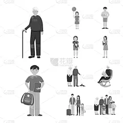 肖像,人的脸部,计算机图标,老年人,婴儿,学生,姐妹,家庭,孙辈,设计