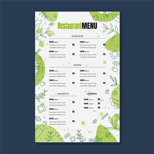 Restaurant menu temp...