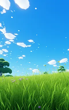 蓝天白云草地素材图片壁纸