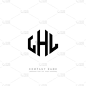 LHL letter logo design with polygon shape. Cube sh