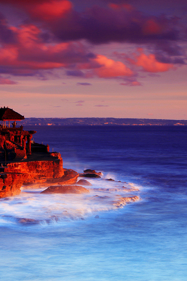 巴厘岛海神庙落日夕阳最美的画面永远是大自然所创造