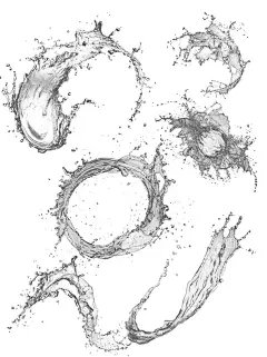 水花  - 源文件下载【酷图网】水花,水纹,圆形,水滴,喷溅,