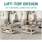 Amazon.com: YITAHOME Coffee Tables with Living Room, Lift Top Coffee Table with Storage, Farmhouse Coffee Table, Square Wood Center Table Cocktail Table, Grey Wash : Home & Kitchen