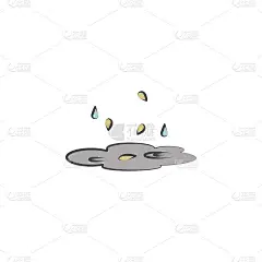 池塘彩色手绘图标。秋季元素的移动概念和web应用程序图标。手绘彩色池塘可用于网络和移动