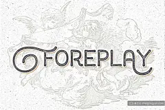 一款经典有趣的复古英文字体 Foreplay #155332-商业字体-@美工云(meigongyun.com)