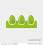 Green icon of Egg Tray on Light Gray background. Eps-10.