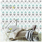纯色几何壁纸现代简约北欧风格卧室沙发客厅服装样板间背景墙纸-淘宝网