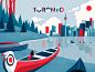 Canadian cities illustrated for English Learning School : Series of illustrations made for a new english learning school based in Mexico with the concept of some of the most important Canadian cities