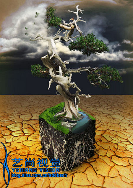 photoshop合成地球环保宣传海报—...