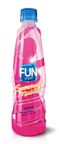 Fun Light Bottle : A high resolution, large scale, 4 color process illustration, generated entirely in Adobe Photoshop and Illustrator. To be used in a poster advertising campaign for Fun Light soft drinks. Shown prior to applying graphics. Commissioned b