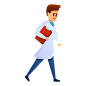 Computer free icon 右边 人，走路 医生护士 工作 手拿着资料