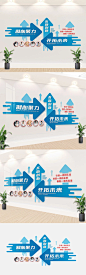 蓝色简约企业文化墙企业发展历程文化墙设计 (41)
