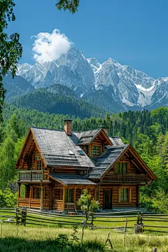 幽静的山间小木屋