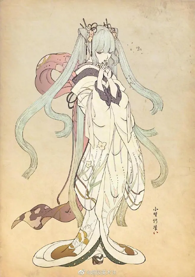 浮世绘画风动漫人物 . 人物插画设计师 . オノ・タコ -花瓣网