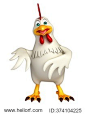 3d rendered illustration of funny  Hen cartoon character  cartoon character  