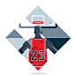 Rivista Ufficiale NBA #100 Michael Jordan : Rivista Ufficiale NBA is the official magazine of the NBA in Italy.Francesco Poroli, the art director of the magazine ask me to realize a series of illustrations about the GOAT of basketball: Michael Jordan. His