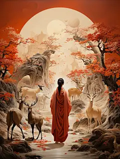 敦煌壁画风格海报