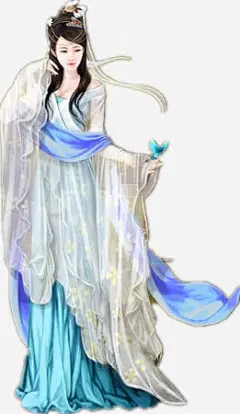 白色透明裙子女子手绘古风免抠素材 页面网页 平面电商 创意素材 png素材