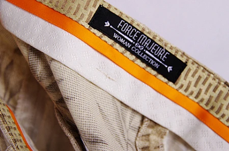 [諨秣]force majeure显瘦修身秋季裤子高腰亚麻女裤印花裤休闲裤 諨秣force majeure 原创 设计 新款 2013