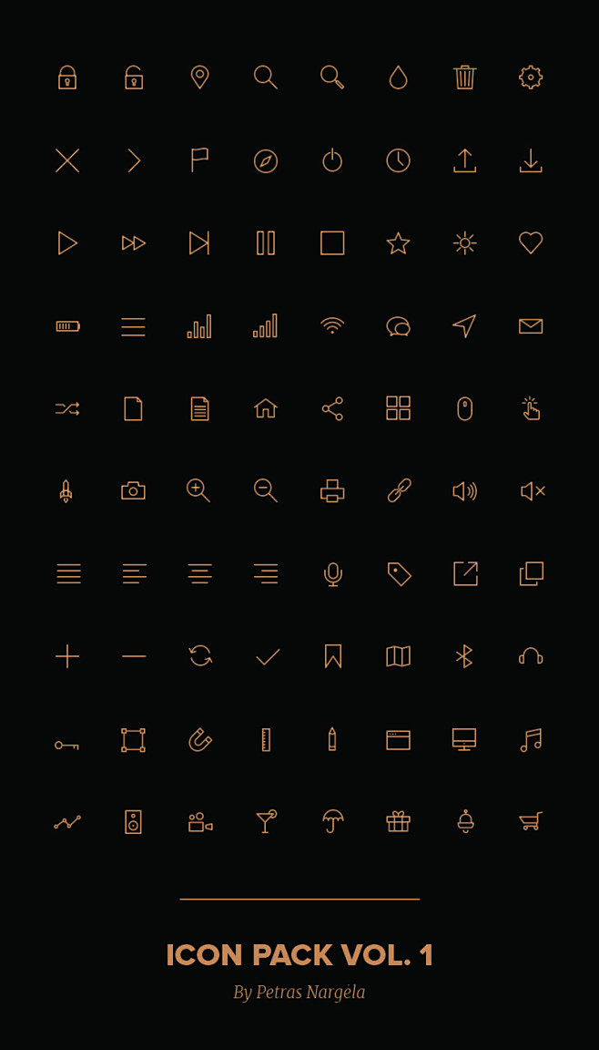 80 stroke icons(80个描...