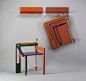 Folding Chairs  |   1989  I  wood, stainless steel, paint  I  34 x 25 x 22