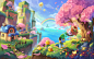 Maplestory2 main illustration, yang sohyeon : spring concept  login illustartion for maplestory2<br/>Copyright ⓒ 2018 NEXON Korea Corp. All Rights Reserved.