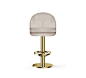 GABLE Bar Chair | Essential Home | #upholstery #velvetbarstools #barstool See more: https://www.brabbu.com/en/all-products.php