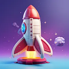 厨师卡通火箭素材图AI图元素