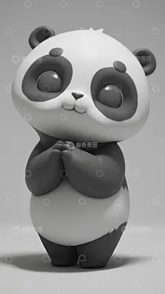 可爱的熊猫拜年IP形象AI壁纸高清图片背高清模板免费下载-趣麦麦图
