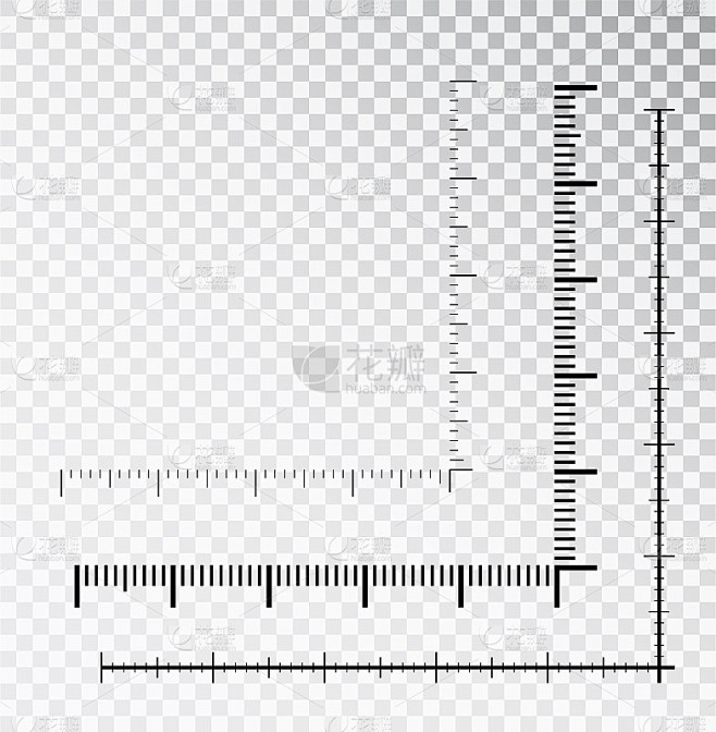 Corner ruler vector. Measuring scales. Mackup for