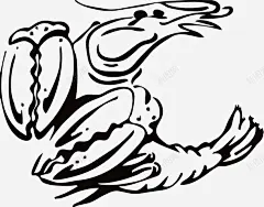 黑白手绘小龙虾插画图标 免费下载 页面网页 平面电商 创意素材