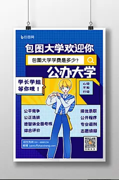 简约大学高校招生简介宣传海报