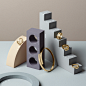 architecture campaign earings geometry gold Jewellery minimalistic Pastels ring still life