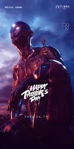 【素材能量站】海报 公历节日 房地产 父亲节 钢铁侠 英雄 巨人 创意|888871 