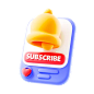 Subscribe Bell Notification  3D Icon