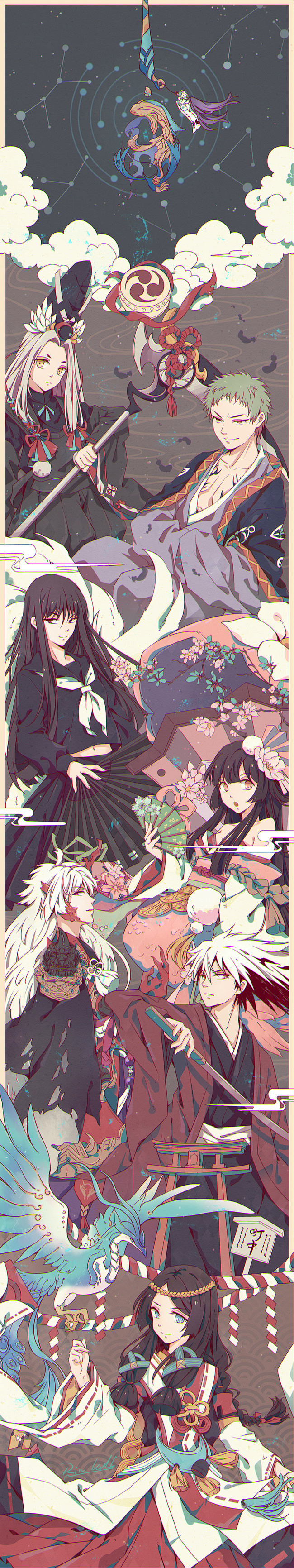 阴阳师手游 同人图 插画 壁纸 | 一个...