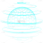 常规插画科技地球蓝色半透明元素素材