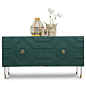 Naples 2 Door Credenza : Bring excitement to a living room or dining area with our Naples 2 Door credenza. This credenza includes a lively pattern, brass pulls and more.