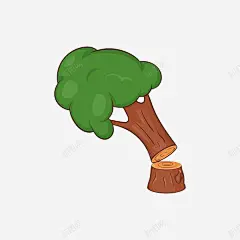 手绘砍伐树木 免抠png 设计图片 免费下载 页面网页 平面电商 创意素材