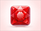 冰上的iOS图标红宝石 #采集大赛#@北坤人素材