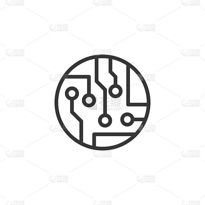 电路板图标矢量插图