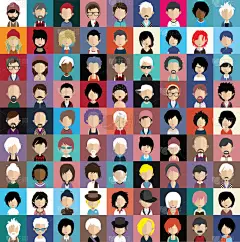 脸的人形图标集.