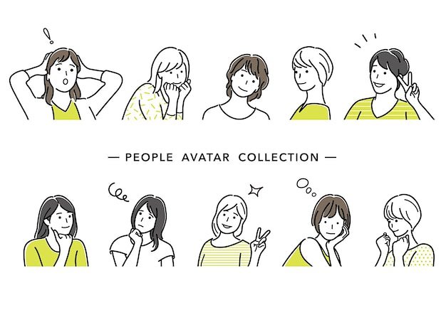 Set of female avatar...