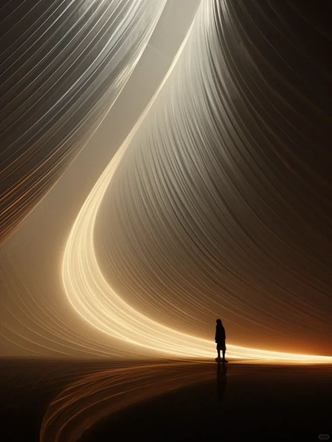 large space, in the style of minimalist figures, Combination of Chinese ...