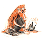Red pencil drawings 1, Wouter Tulp : Drawings using red colerase pencils