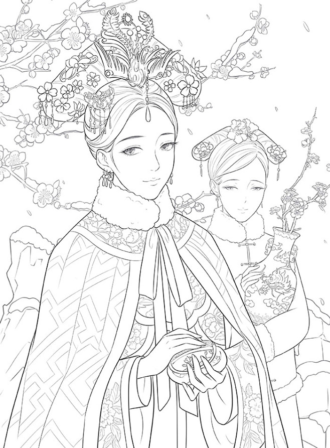 【赠视频+明信片】清宫苑锁朱颜 古风涂色...