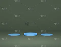 抽象极简的蓝色讲台产品展示，黑色背景，3d渲染插图，3d展示