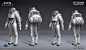 Citizen Surface Suits, Nate Hallinan : Citizen planet surface suit concepts for the game, Aven Colony. They're really tiny in-game so it was essential to keep them simple and very readable. The game is a city-building game set in space where you build col
